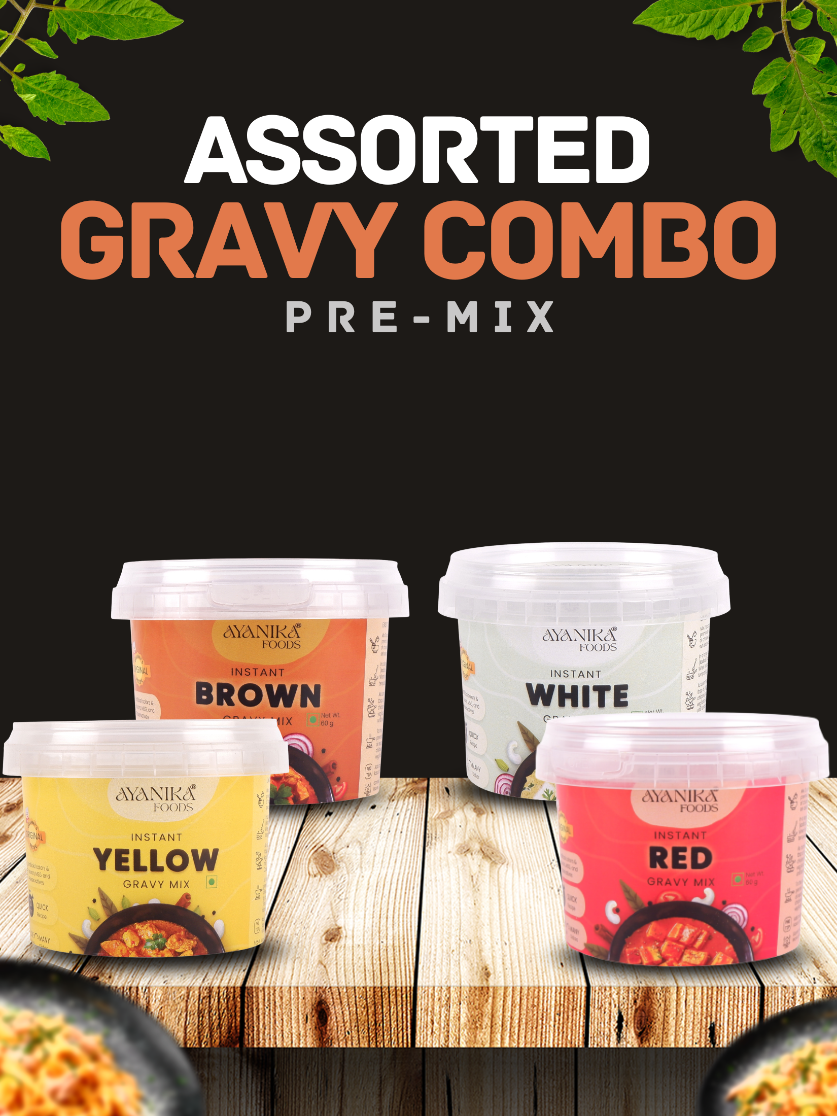 Instant Gravy Mix Assortments Pack of 4