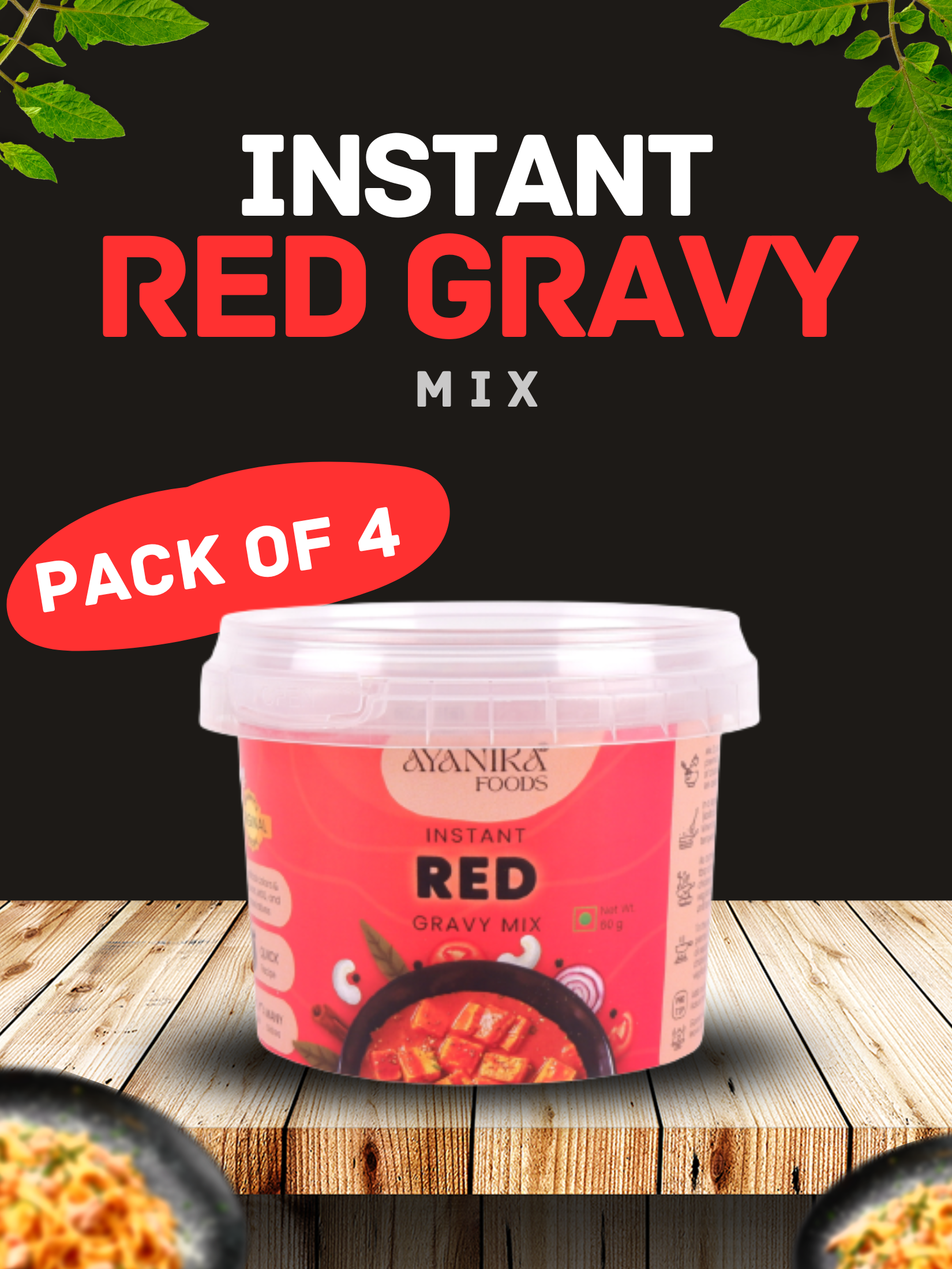 Instant Red Gravy Mix Pack of 4